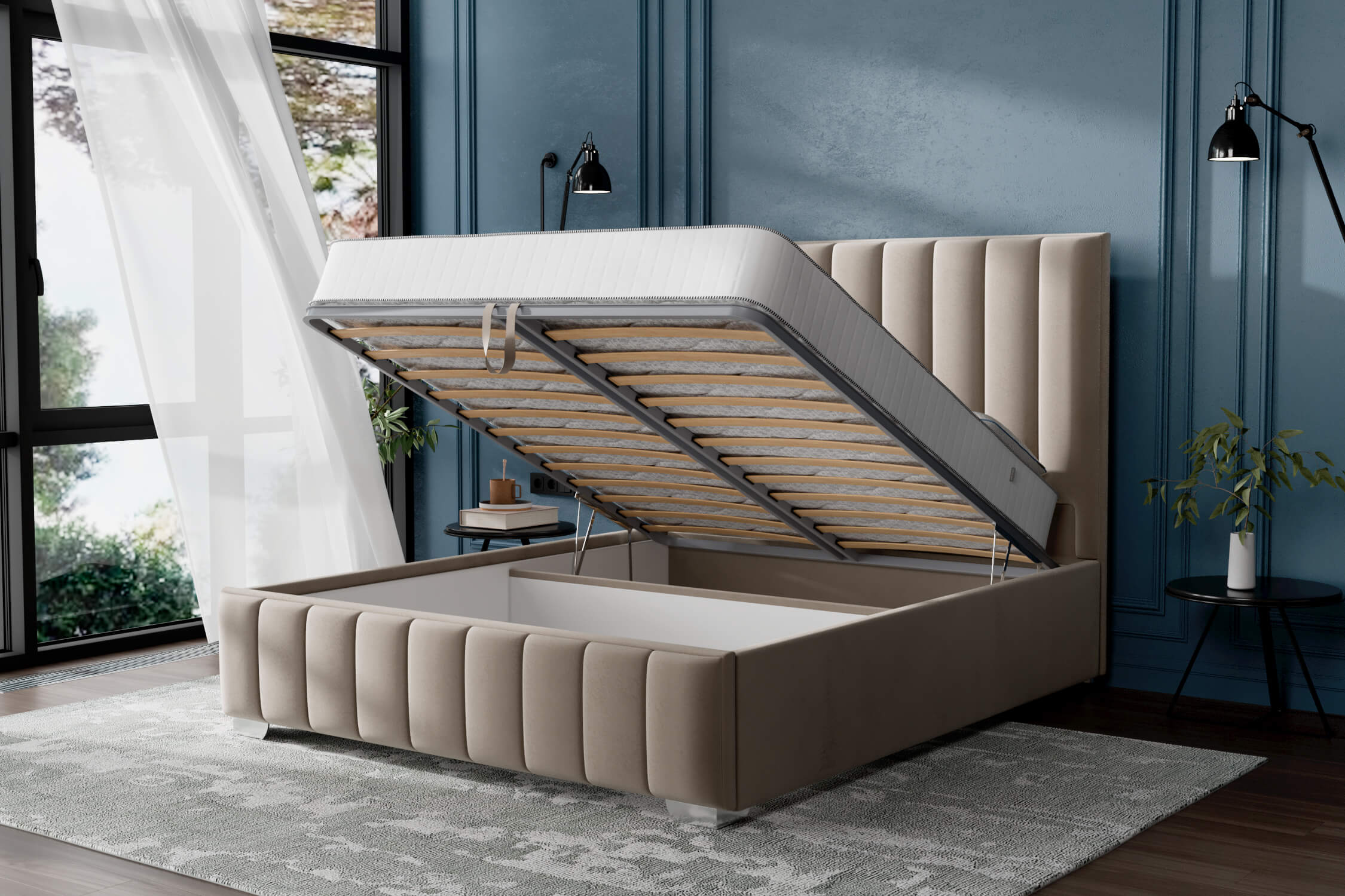 Кровать Дина 200х200 с подъёмным механизмом